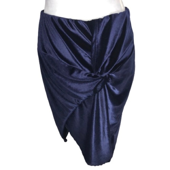 Acting Pro Dresses & Skirts - Blue Velvet Twist front Skirt XL